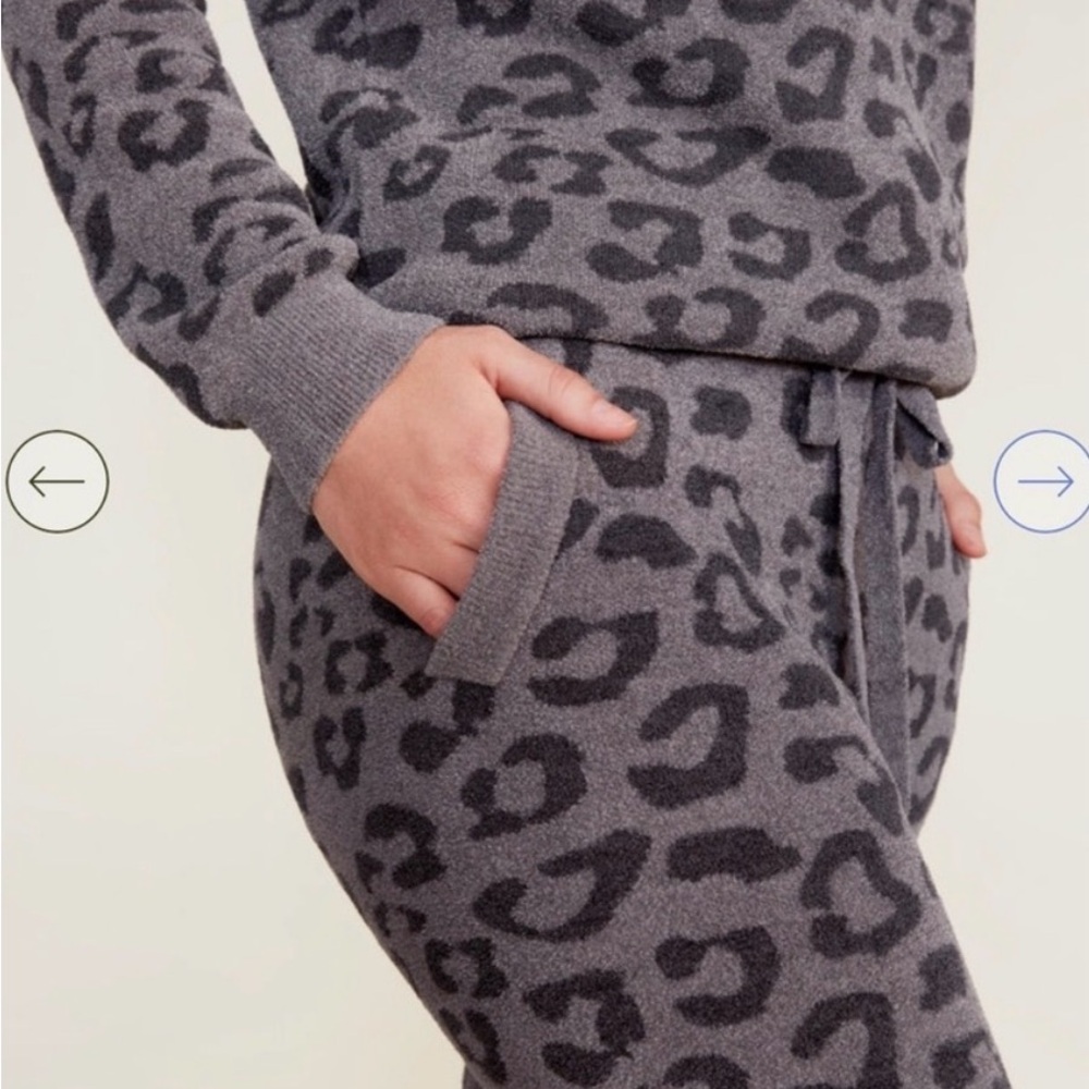 Barefoot Dreams Charcoal Leopard Track Pant - Picture 3 of 10